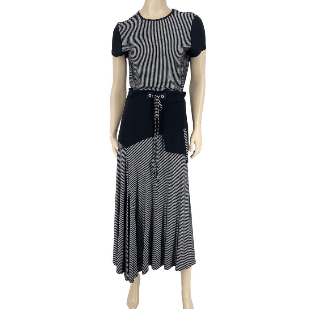 Joseph Ribkoff Asymmetrical Striped Midi Dress Sz 8​